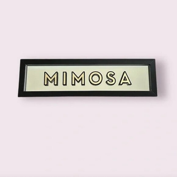 Z Gallerie Mirrored ‘Mimosa’ Framed Wall Art Decorative Home Accent Sign 25x7” - Picture 4 of 5